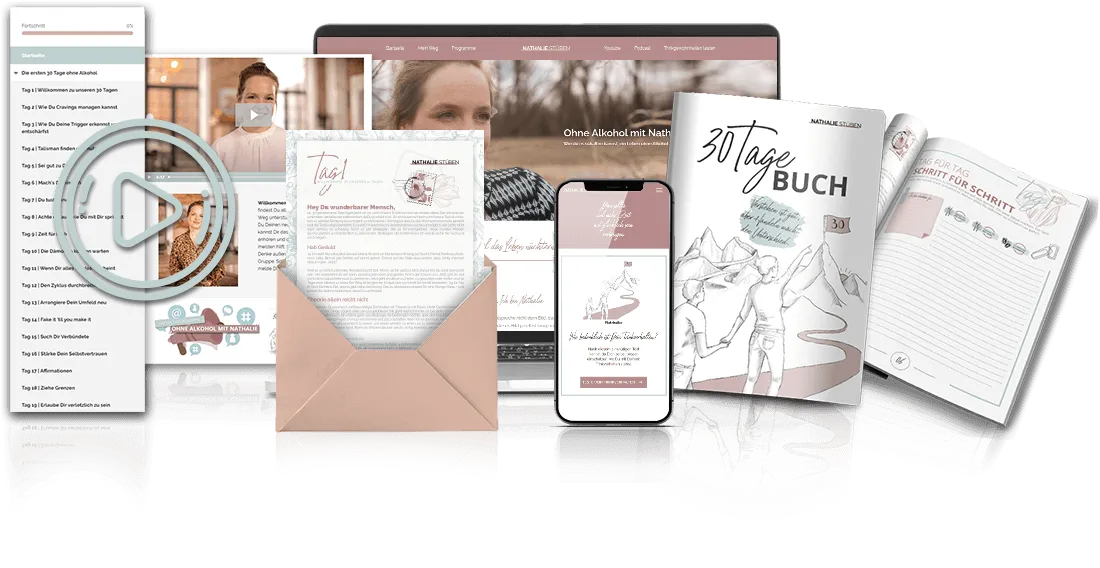 Mockups des Programms Die ersten 30 Tage ohne Alkohol
